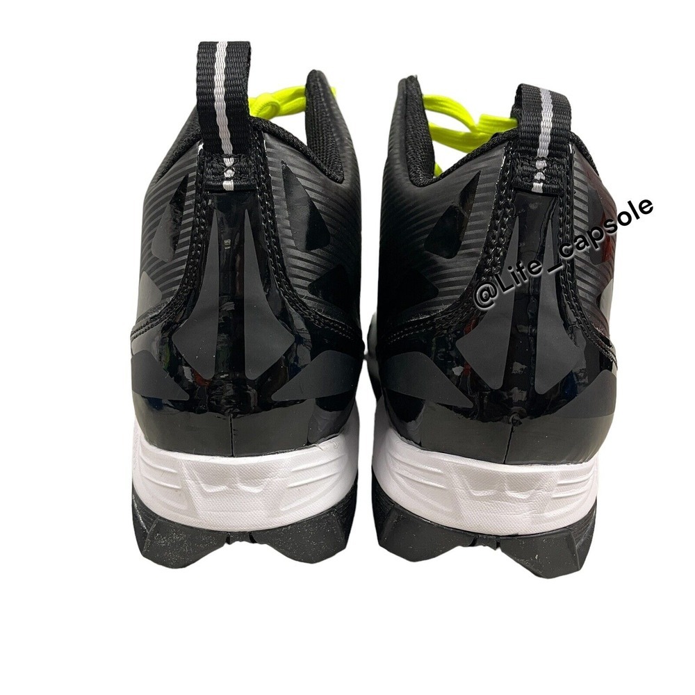 Size 13 Under Armour Crusher RM Black Football Cleats Multi Color Laces Custom - Picture 7 of 16